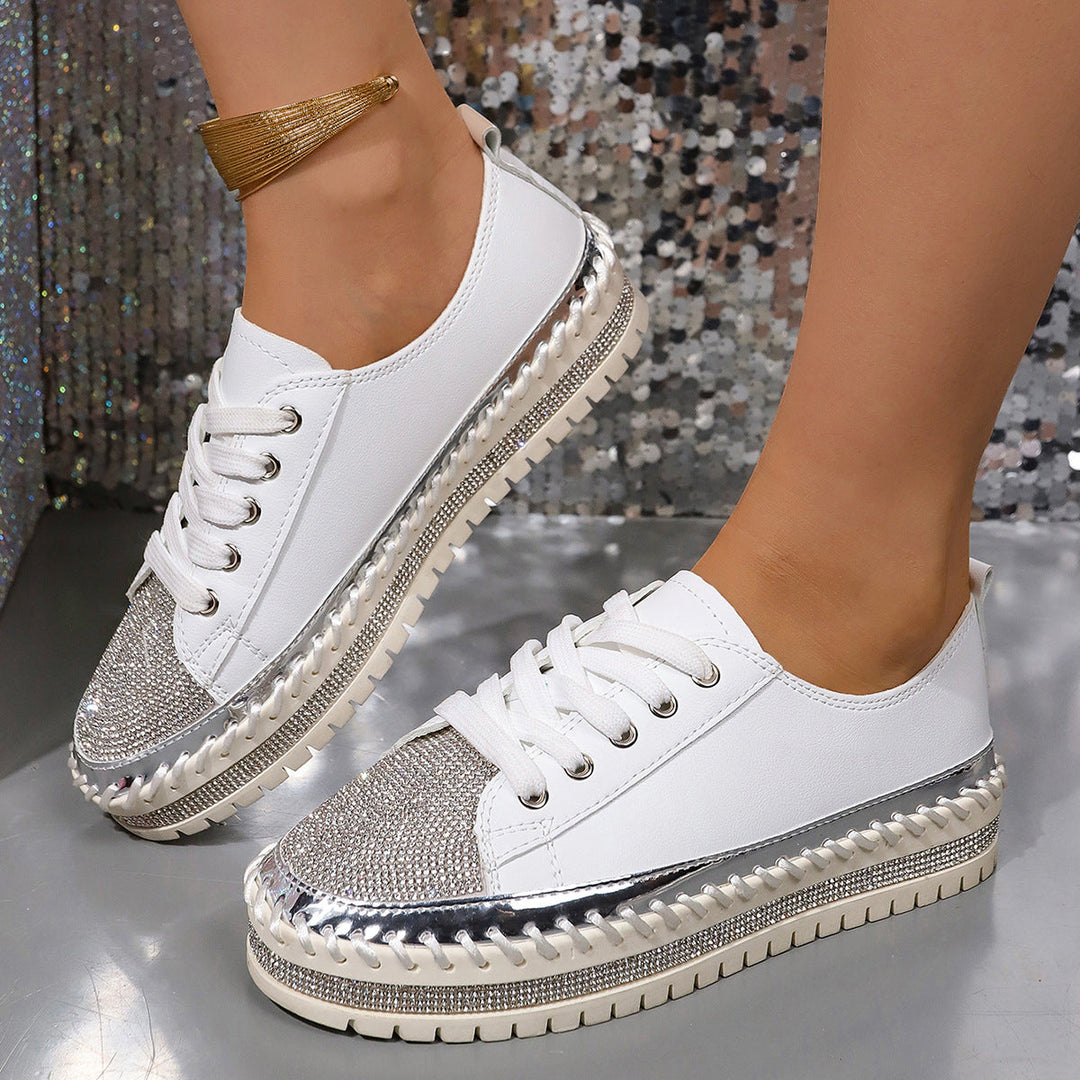 Damen Glamouröse Sneaker mit funkelndem Strass und trendiger Profilsohle Echo Archiv