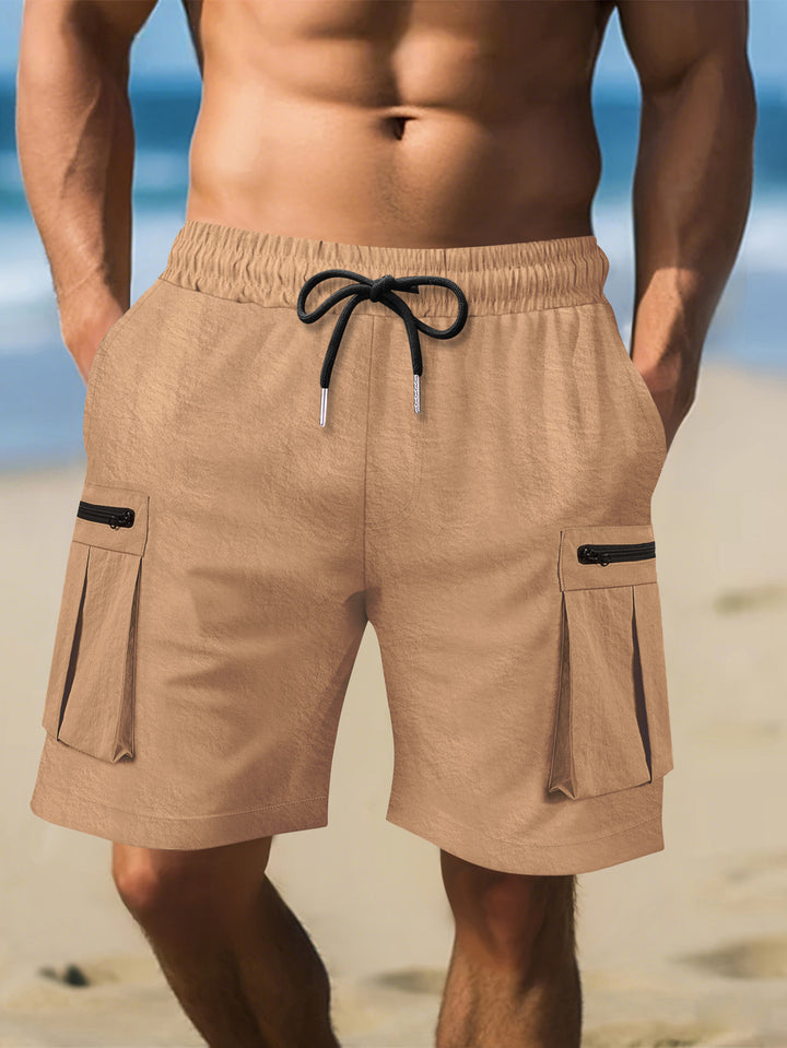 Herren Cargo-Shorts mit praktischen Reißverschlusstaschen und elastischem Bund Echoarchiv