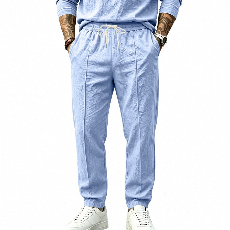 Herren Leichte Tapered-Jogginghose mit Bundfalten, elastischem Tunnelzug und Seitentaschen Echoarchiv