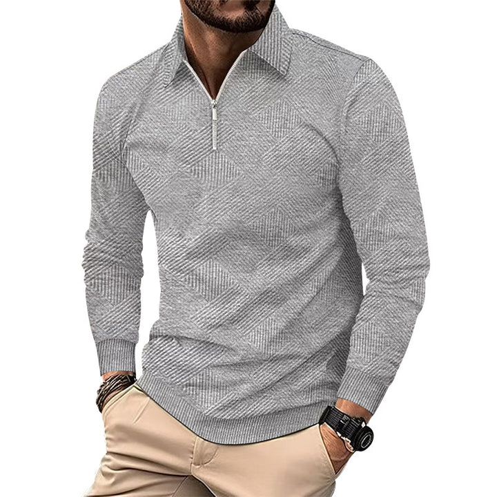Herren Stehkragen Pullover mit strukturierter Textur Echoarchiv