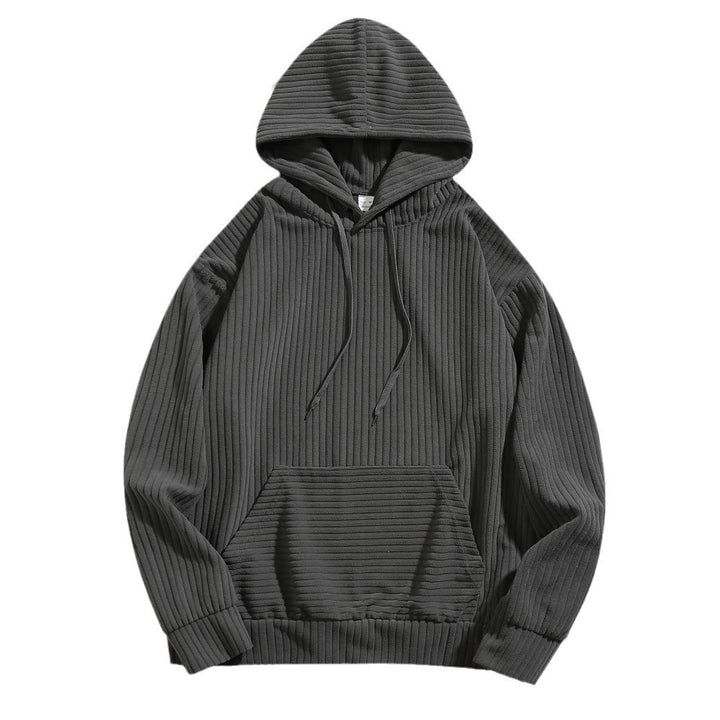 Herren lässiger Kapuzenpullover mit geripptem Design und praktischen Taschen Echoarchiv