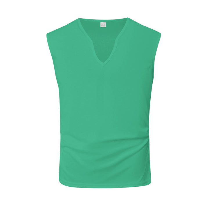 Herren ärmelloses V-Ausschnitt-Tanktop aus atmungsaktivem Stretchmaterial Echoarchiv