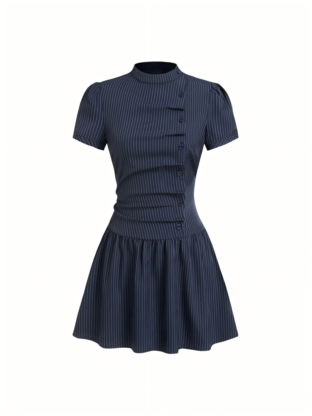 Damen Minikleid mit Knopfdetails und gerafftem Schnitt Echo Archiv