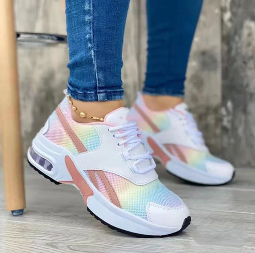 Damen nan sportliche Komfort-Sneaker mit sichtbarer Luftdämpfung, Netzgewebe und Lederoptikpaneelen Echo Archiv