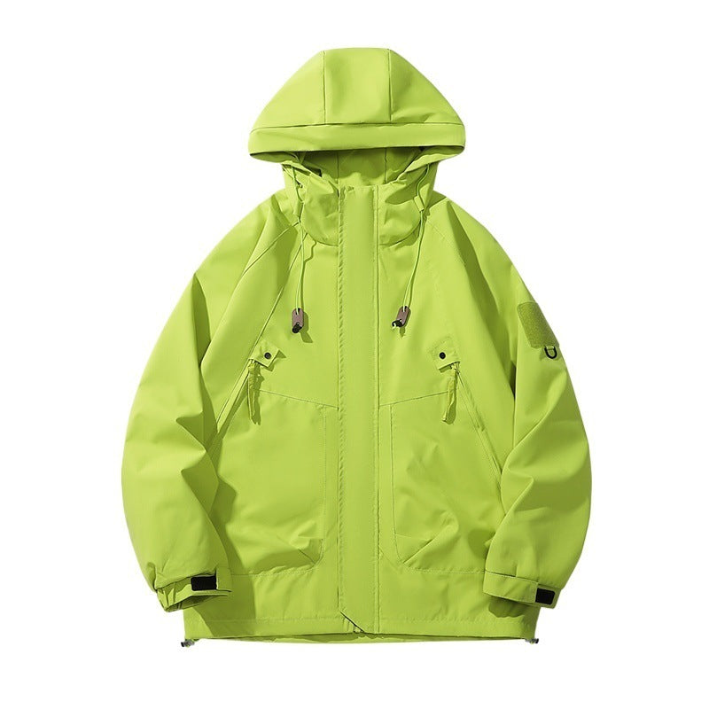 Herren Wetterfeste Funktionsjacke mit verstellbarer Kapuze und zahlreichen Taschen Echoarchiv