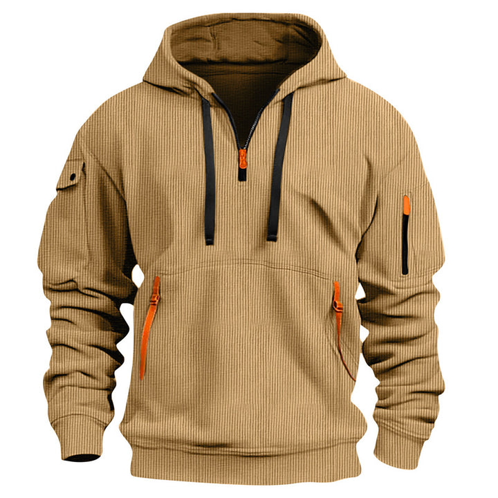 Herren Freizeit-Hoodie mit Kängurutasche und Zwei-Wege-Reißverschluss Echoarchiv