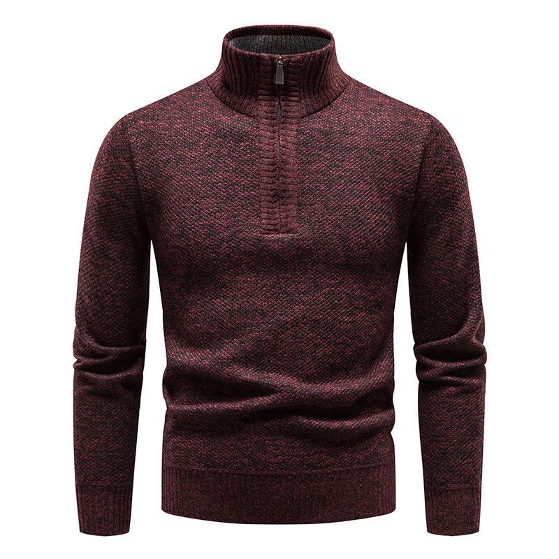 Herren Pullover mit halbem Reißverschluss und strukturiertem Design Echoarchiv