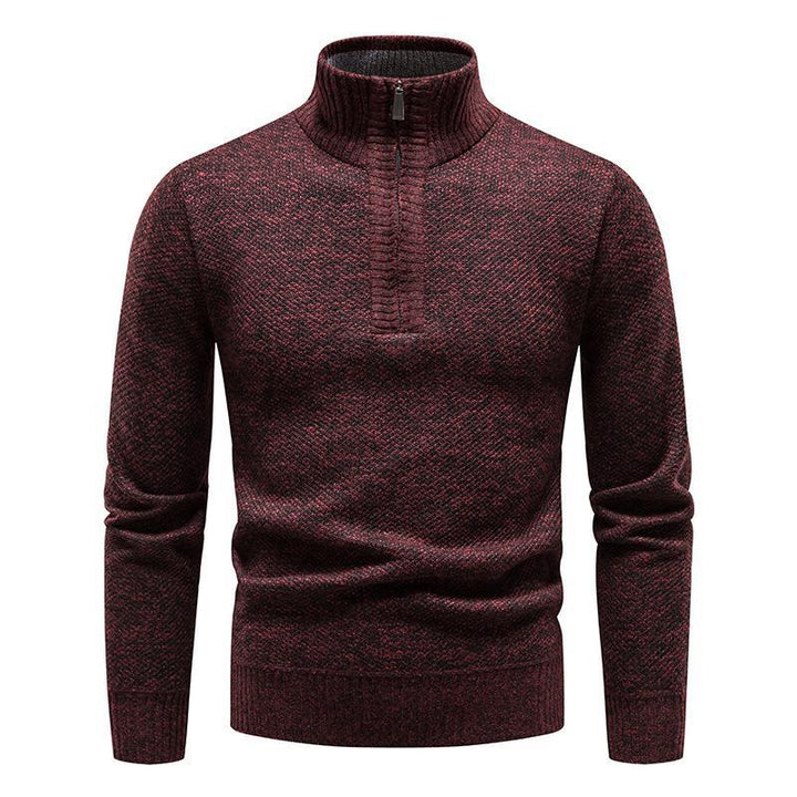 Herren Pullover mit halbem Reißverschluss und strukturiertem Design Echoarchiv