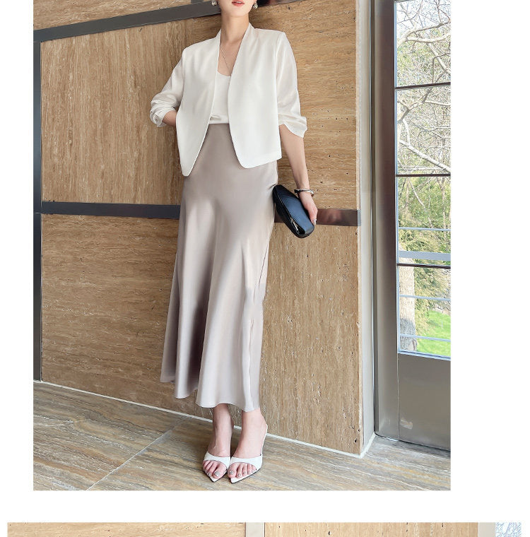 Damen Elegante und fließende Midirock Echoarchiv