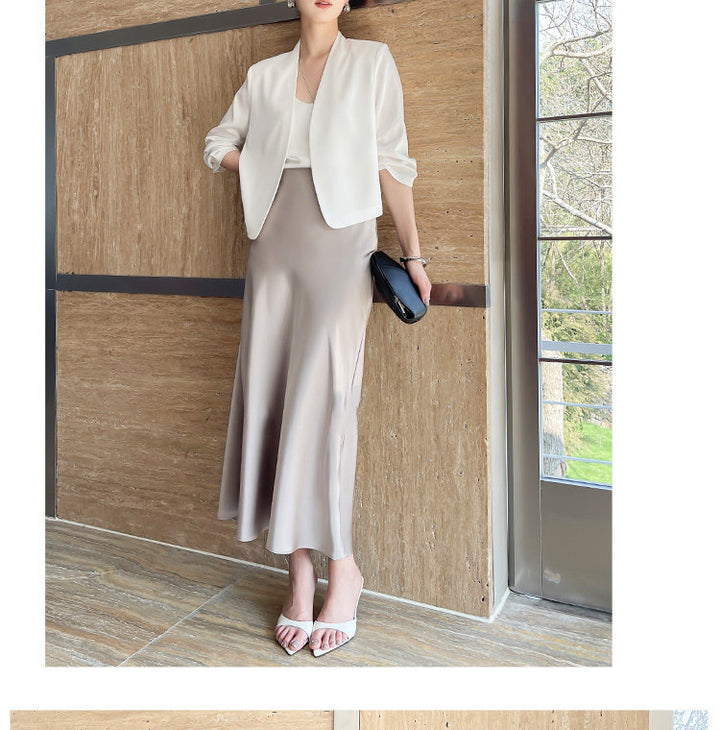 Damen Elegante und fließende Midirock Echoarchiv