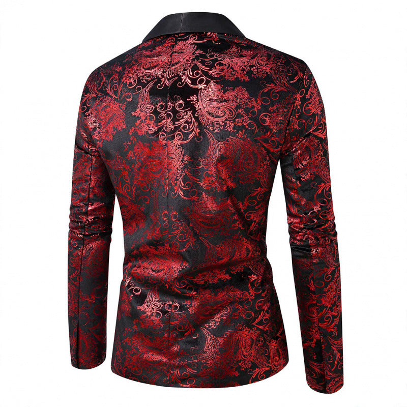 Herren Eleganter Jacquard-Blazer mit hochwertigem floralem Muster Echoarchiv
