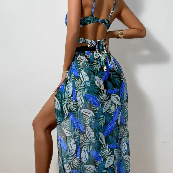Damen Zweiteiler Bademode mit hohem Beinausschnitt und floralem Design Echo Archiv