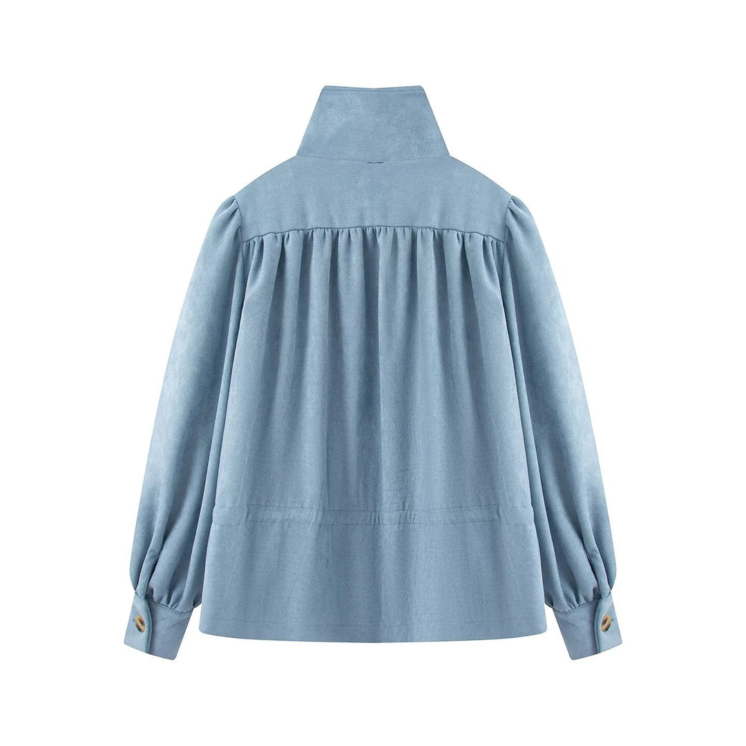 Damen Kurzjacke mit Stehkragen, Tunnelzug und Ballonärmeln Echo Archiv