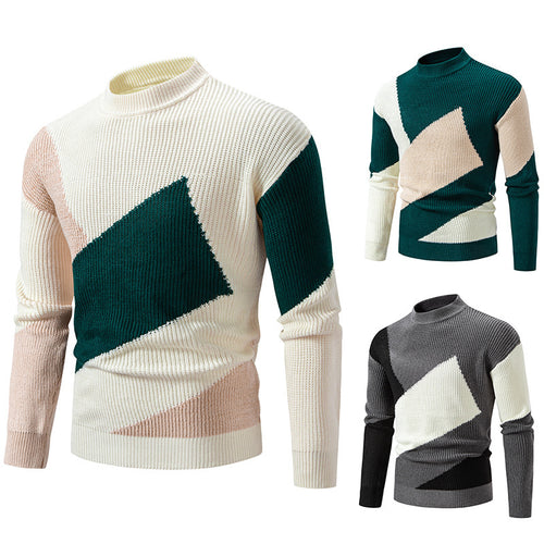 Herren modischer Rollkragenpullover mit modernem Grafikdesign Echoarchiv