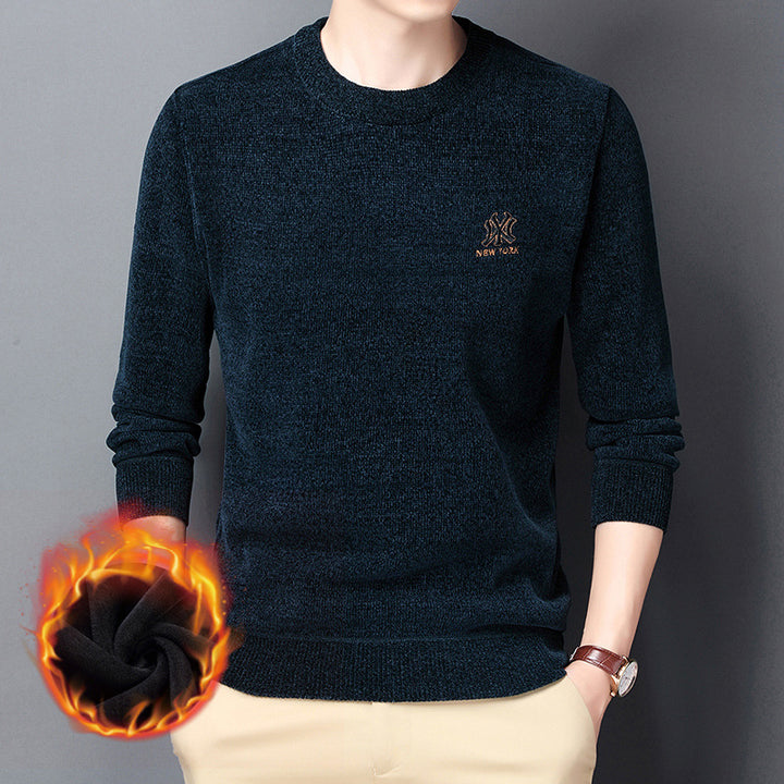 Herren hochwertiger Rundhals-Pullover aus weichem, wärmendem Material Echoarchiv