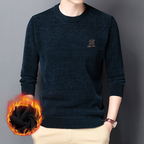 Herren hochwertiger Rundhals-Pullover aus weichem, wärmendem Material Echoarchiv