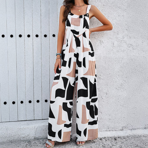 Damen Modischer Jumpsuit mit weit ausgestelltem Bein und praktischen Taschen Echo Archiv
