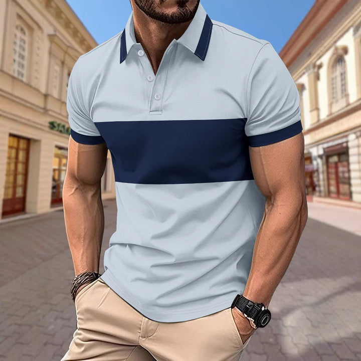 Herren Poloshirt im maritimen Streifenlook mit atmungsaktiven Eigenschaften Echoarchiv