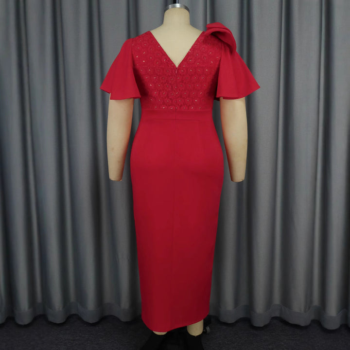 Damen Elegantes Maxikleid mit voluminösen Ärmeln und hochwertiger Blumenapplikation Echo Archiv