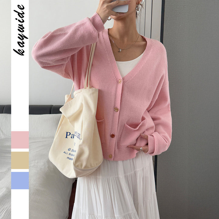 Damen nan kuschelige Oversize-Strickjacke mit aufgesetzten Taschen, weitem Arm und feinem Kaschmir-Mix Echo Archiv