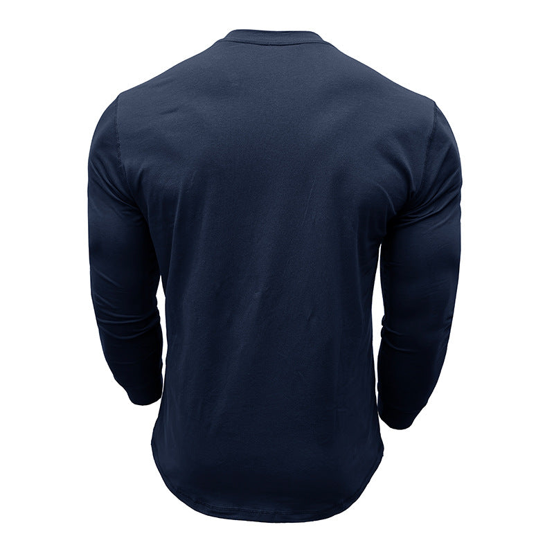 Herren Langarm-Henley-Shirt mit moderner Knopfleiste und zeitgemäßem Schnitt Echoarchiv