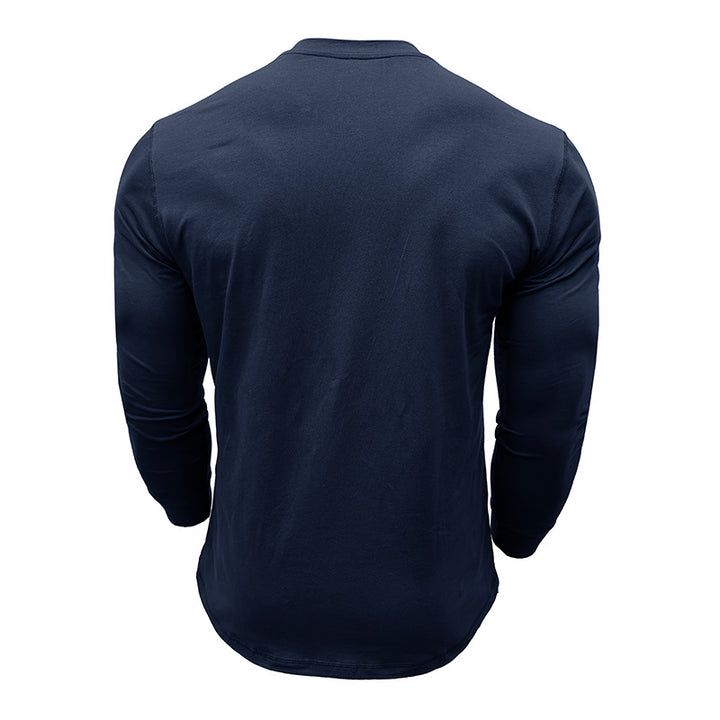 Herren modernes Langarmshirt mit Knopfleiste und bequemen Schnitt Echoarchiv