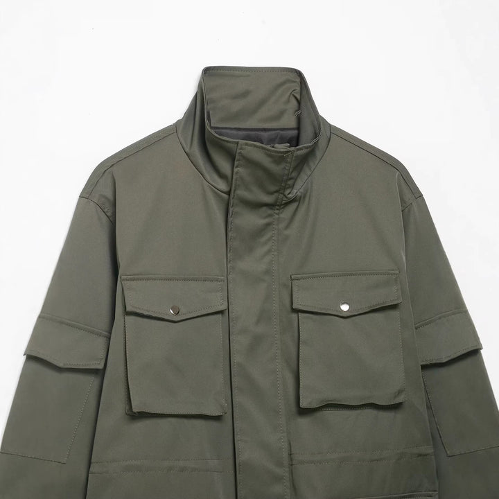 Damen Utility-Parka mit Stehkragen, vierfachen Pattentaschen und oversized Schnitt Echo Archiv