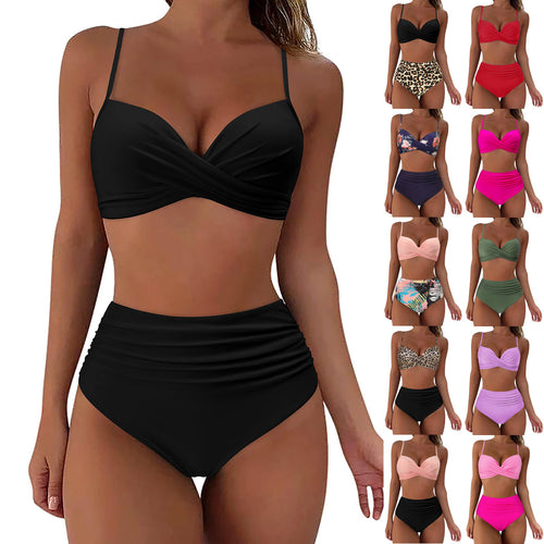 Damen High-Waist Bikini mit Leo-Muster Echo Archiv