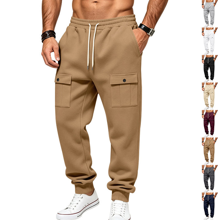 Herren Cargo-Jogginghose mit elastischem Bund und aufgesetzten Klappentaschen – Bravaro