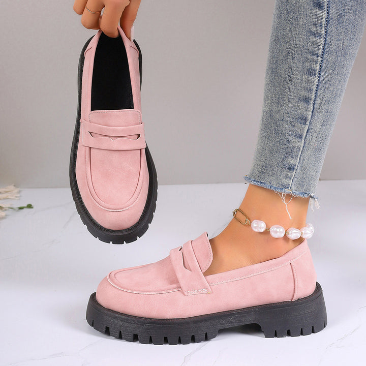Damen nan Plateau-Loafer mit Profilsohle und Velourslederoptik Echo Archiv