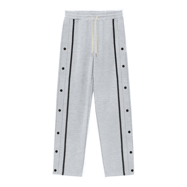 Herren Sportliche Freizeithose mit Druckknopfdetail und elastischem Bund Echoarchiv