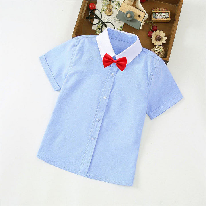 Jungen Elegantes Kurzarmhemd mit Fliege Echo Archiv