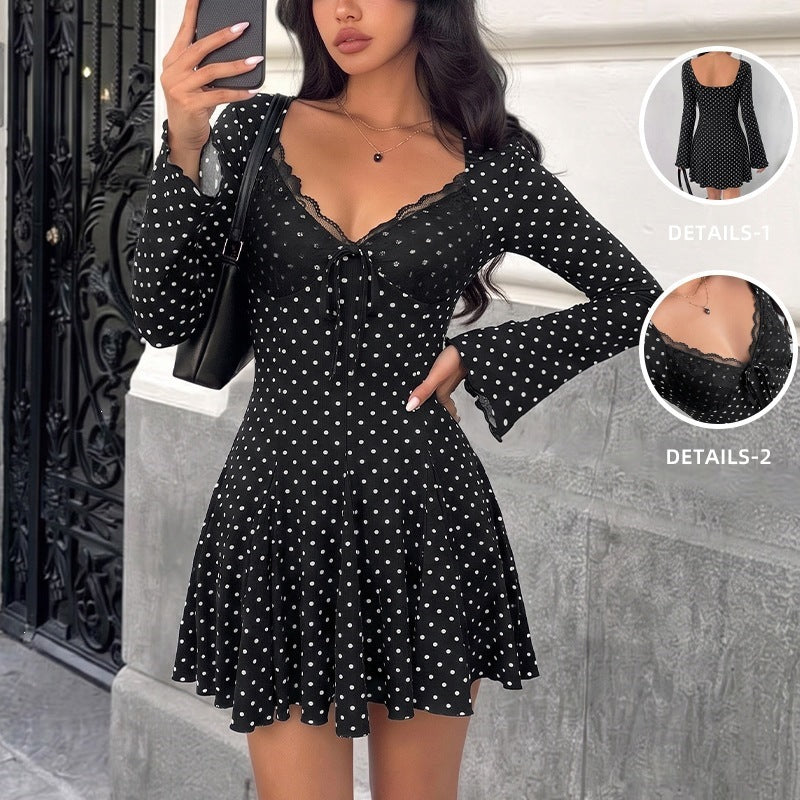 Damen Verspieltes Polka-Dots Minikleid Echo Archiv