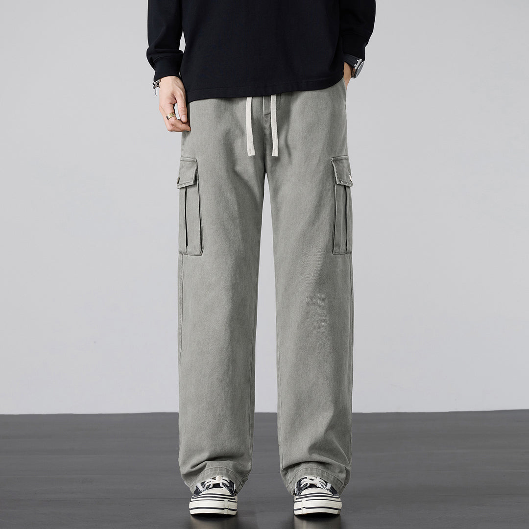 Herren Weite Cargo-Hose mit Tunnelzugbund und Multifachtaschen Echo Archiv