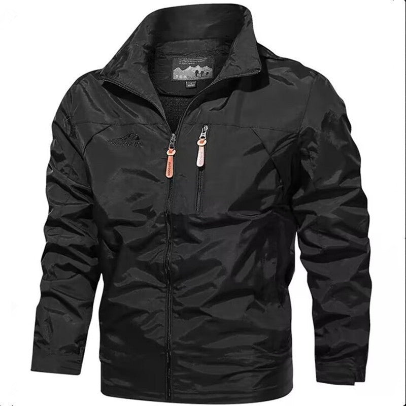 Herren Leichte wasserdichte Kapuzen-Outdoorjacke mit Brusttasche und verstellbaren Bündchen Echoarchiv