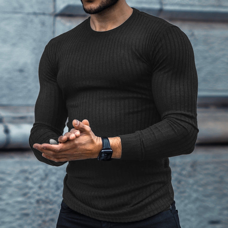 Herren Langarmshirt mit feiner Rippenstruktur Echoarchiv