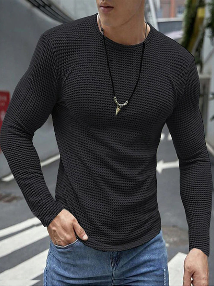 Herren Langarmshirt aus strukturiertem Material Echoarchiv