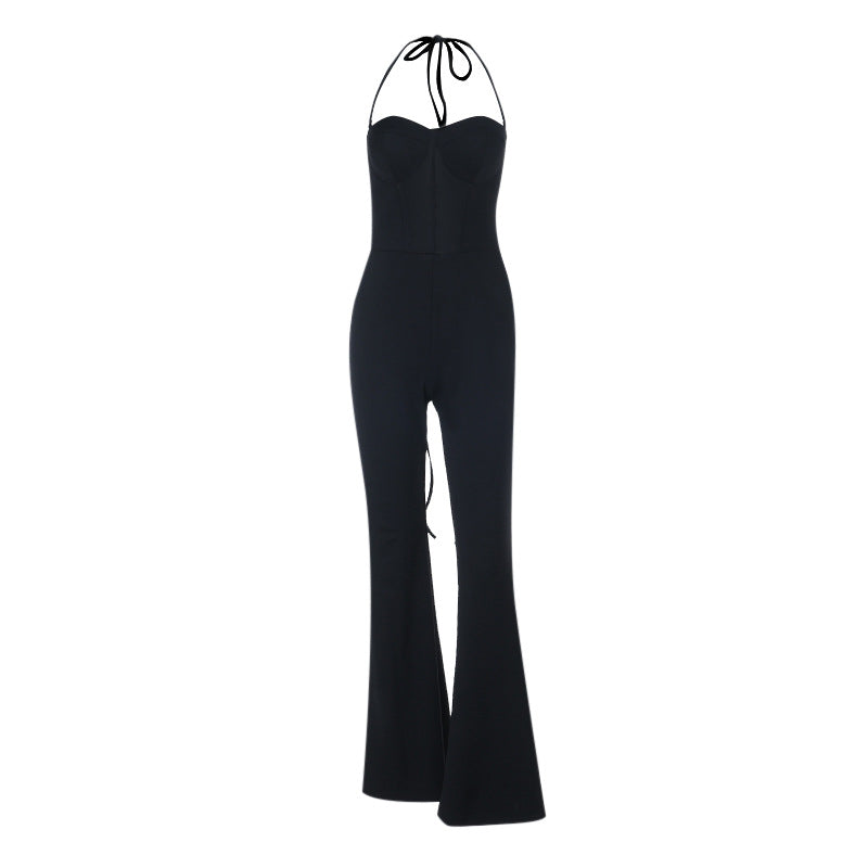 Damen figurbetonter Jumpsuit mit Herzausschnitt und elegantem Schnitt Echo Archiv