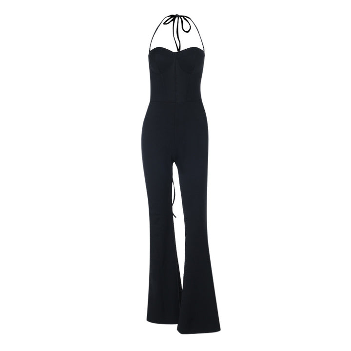 Damen figurbetonter Jumpsuit mit Herzausschnitt und elegantem Schnitt Echo Archiv