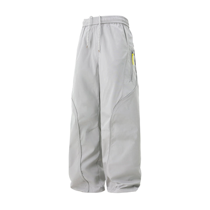 Unisex Weite Nylon-Freizeithose mit Tunnelzug und Reißverschlusstasche Echo Archiv