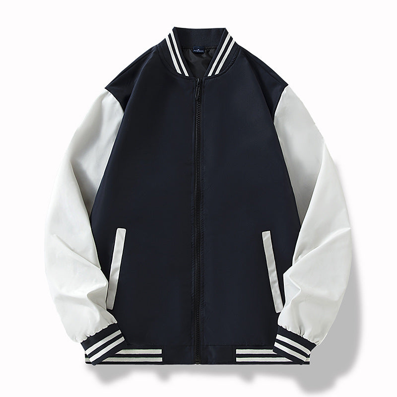 Herren College-Bomberjacke im Varsity-Stil mit kontrastierenden Ärmeln und gerippten Saumbündchen Echo Archiv