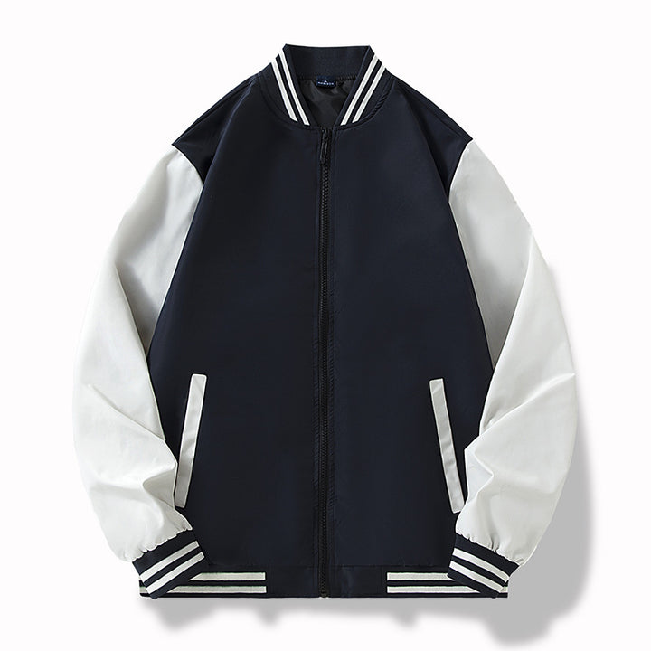 Herren College-Bomberjacke im Varsity-Stil mit kontrastierenden Ärmeln und gerippten Saumbündchen Echo Archiv