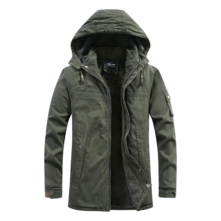 Herren Parka mit Kapuze und Teddyfutter winddichte wasserabweisende Winterjacke Echoarchiv