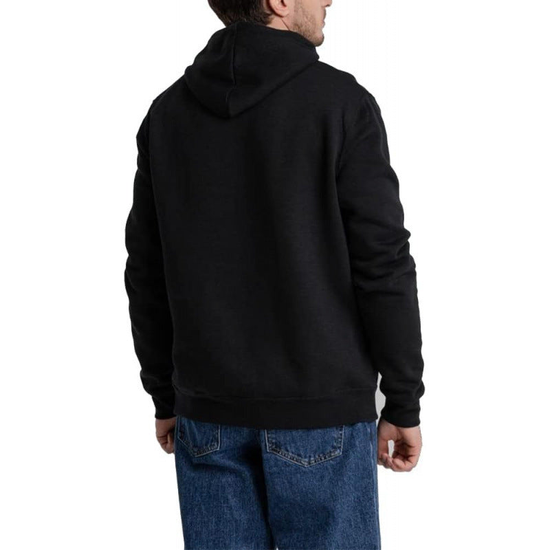 Herren lässiger Kapuzenpullover mit Kängurutasche, Tunnelzug und gerippten Bündchen – Cavarno