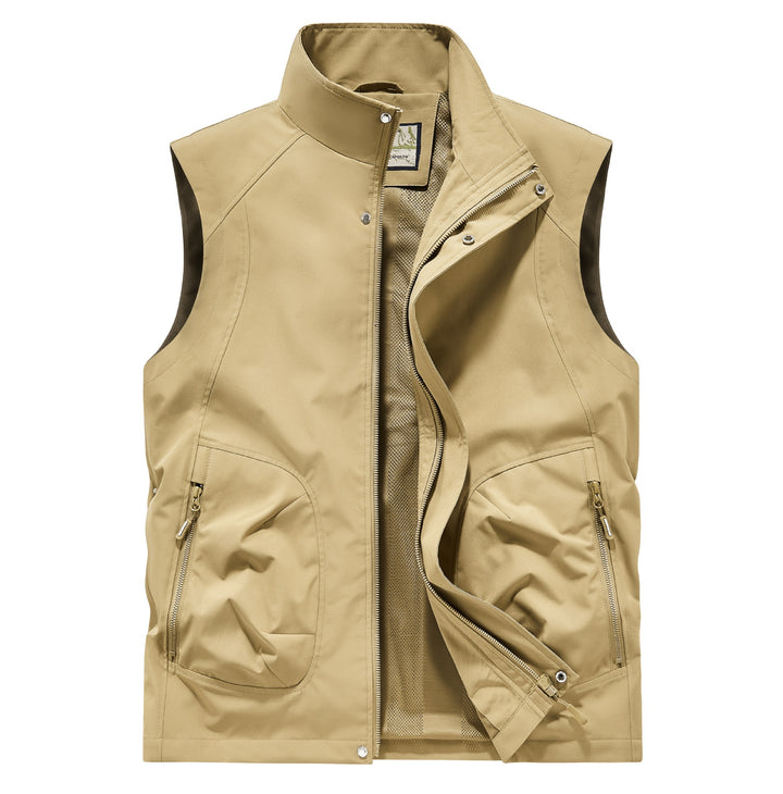 Herren Utility Softshell Weste mit hohem Stehkragen, Reißverschluss & Multifunktions-Taschen Echoarchiv