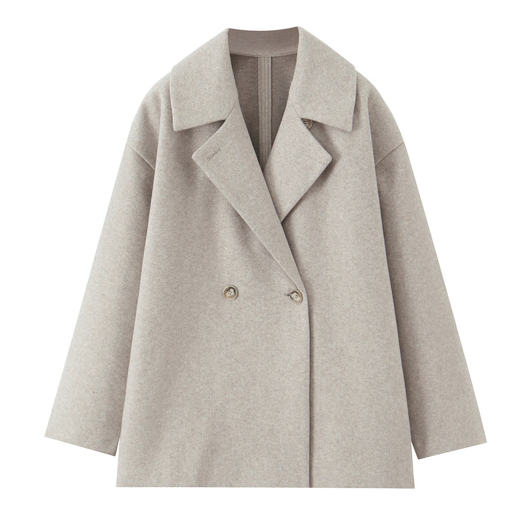 Damen Kurzgeschnittener Oversize Wollmix-Mantel mit weiter Schalkragen Echoarchiv