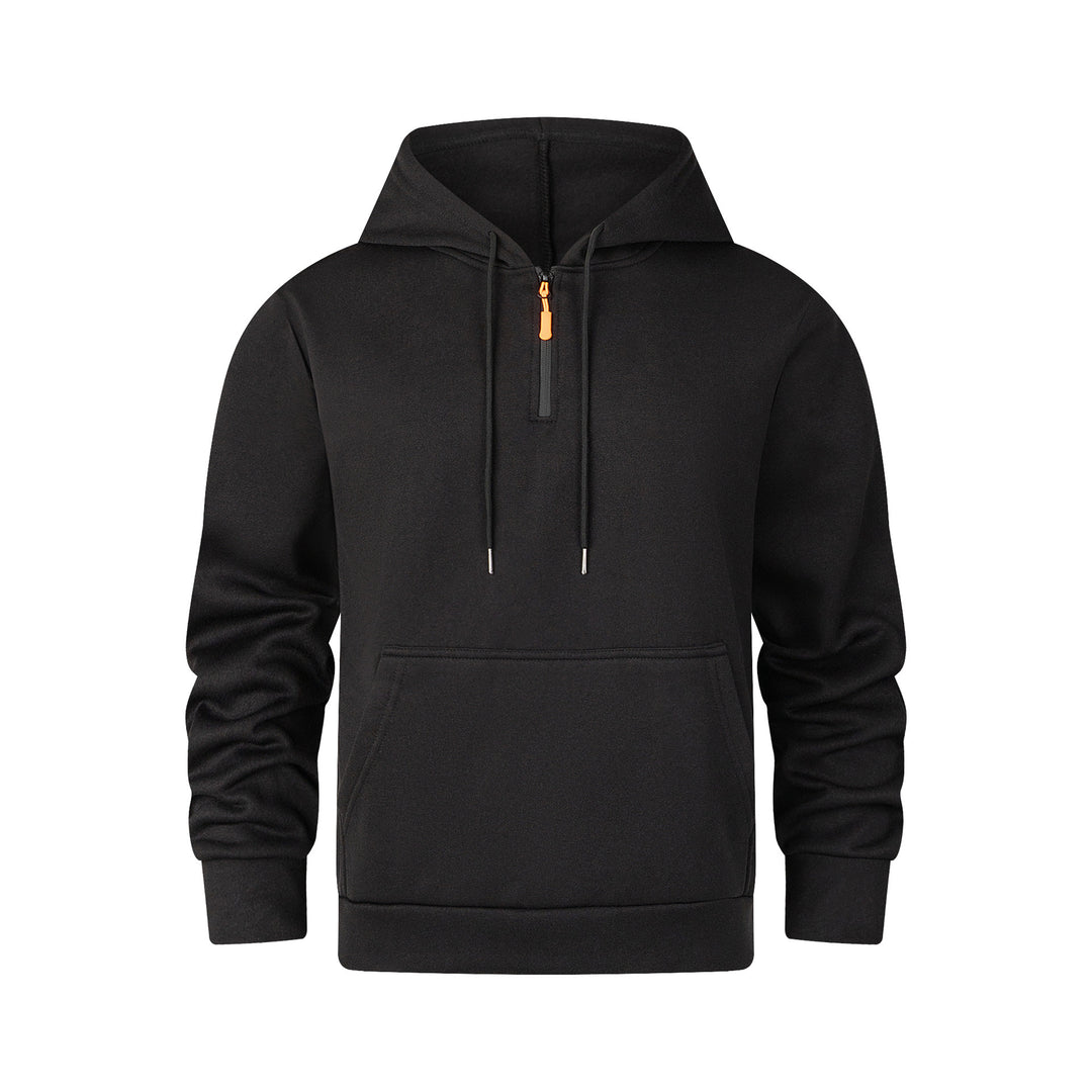 Herren moderner Kapuzenpullover mit halbem Reißverschluss und Kängurutasche Echoarchiv