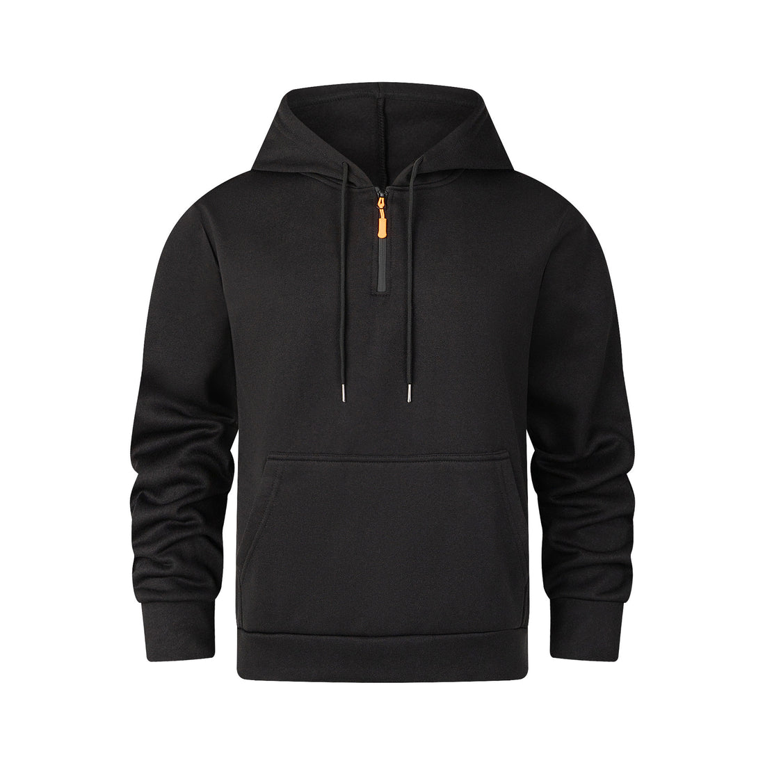 Herren moderner Kapuzenpullover mit halbem Reißverschluss und Kängurutasche – Cavarno