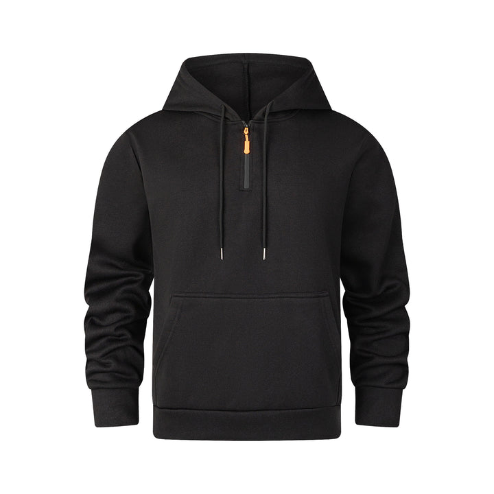 Herren moderner Kapuzenpullover mit halbem Reißverschluss und Kängurutasche Echoarchiv