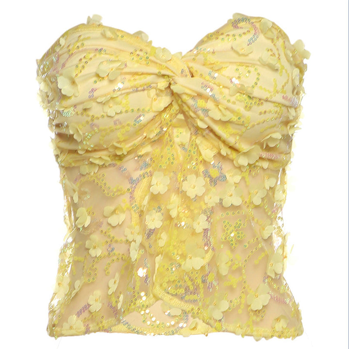 Damen Elegantes Oberteil mit floralen Applikationen Echo Archiv